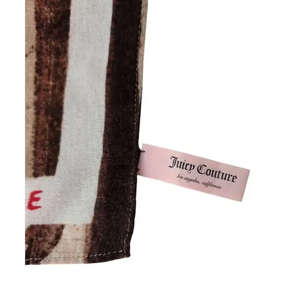 Juicy Couture Y2K Beach ScarfPeace Love Sandy FeetRetro Summer Vibes Silk